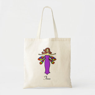 Personalise W/Any Name Redhead Dragonfly Fairy Tote Bag