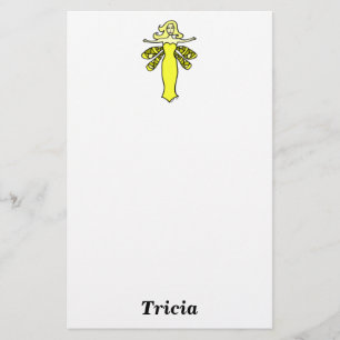 Personalise w/any name Yellow Fairy Stationery
