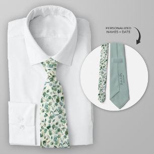 Personalise Watercolor Eucalyptus Tie