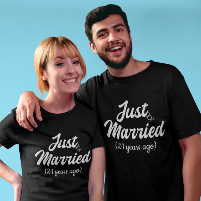Personalise Wedding Anniversary Just Married T-Shirt (Creator Uploaded)