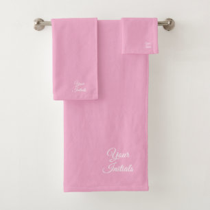 Personalise Wedding Housewarming Gift Pink Bath Towel Set