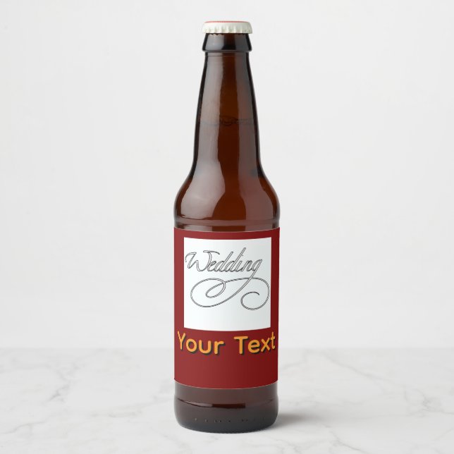 Personalise Wedding Logo Beer Bottle Label (Front)