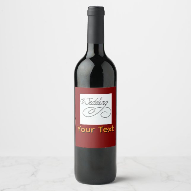 Personalise Wedding Logo  Wine Label (Front)