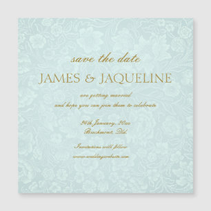 Personalise Wedding Save the Date Watercolour blue