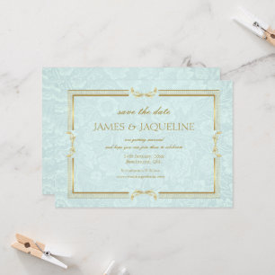 Personalise Wedding Save the Date Watercolour blue