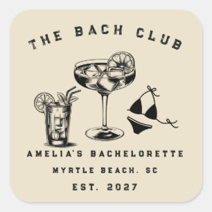 Personalise Weekend Trip Beach Bachelorette Party Square Sticker
