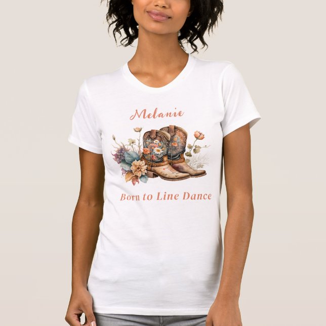 Personalise Western Boho Line Dancing T-Shirt (Front)