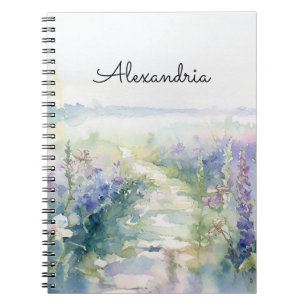 Personalise Wild Lavender flowers Notebook