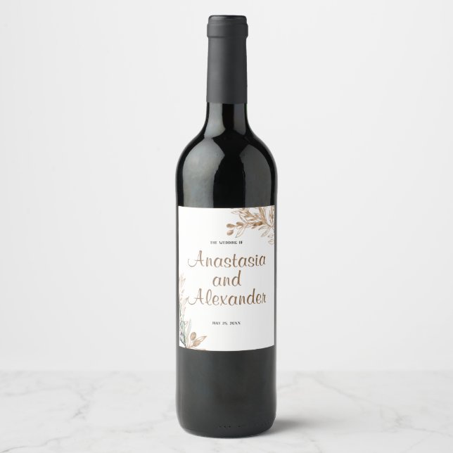 Personalise Wine Label. Olive branch Label (Front)