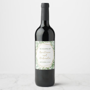 Personalise Wine Lable Gold and Greenay Wine Label