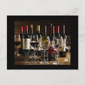 Personalise Wine Tasting Postcard Party Invitation