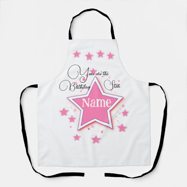 Personalise With A Name Birthday STAR  Apron (Front)
