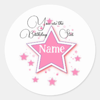 Personalise With A Name STAR  Classic Round Sticker