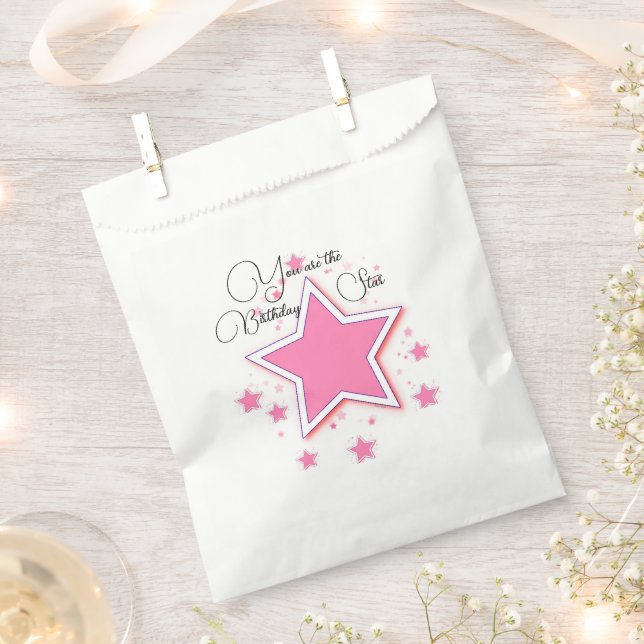 Personalise With A Name STAR Paper  Favour Bag (Clipped)