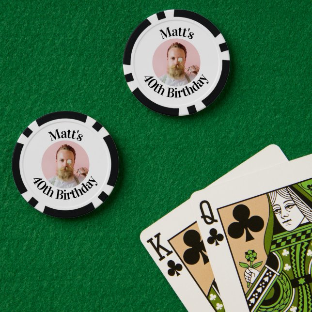 Personalise With Any Age Custom Birthday  Poker Chips (Poker Table (Double))