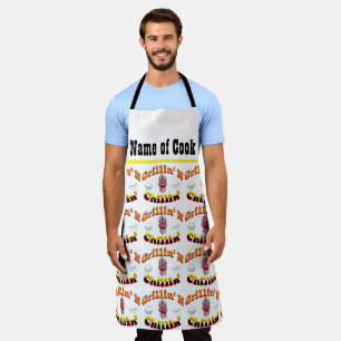 Personalise With Name Backyard Grillin' N Chillin Apron