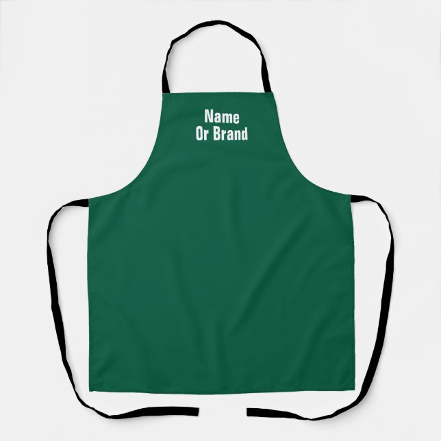 Personalise With Name Brand Green Chef Kitchen Apron (Front)