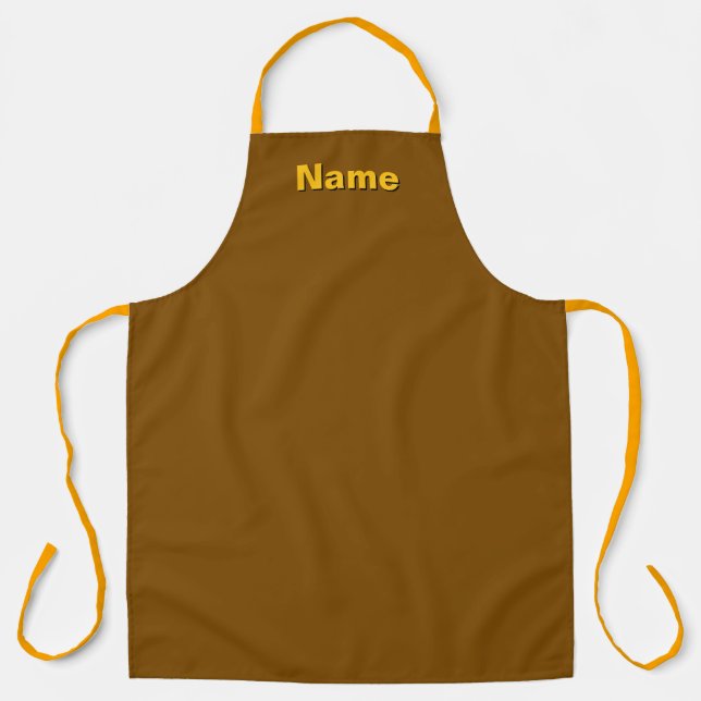 Personalise With Name Chef Baker Caterer Brown   Apron (Front)