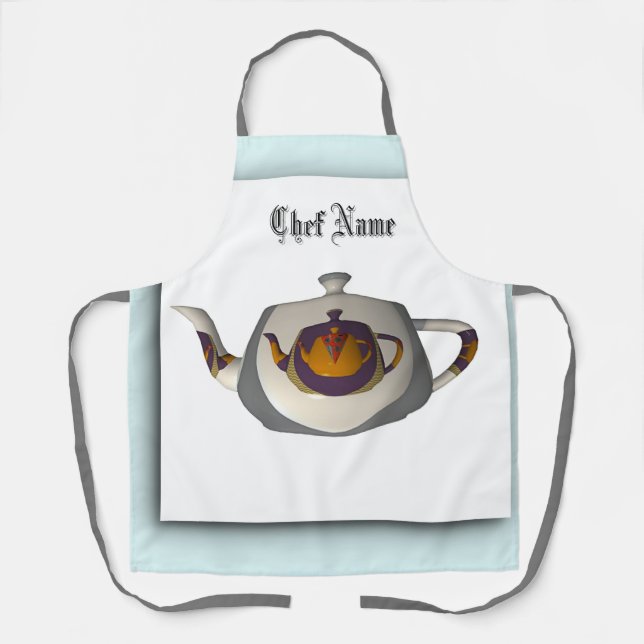 Personalise With Name Double Teapot Apron (Front)
