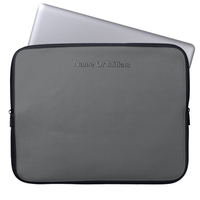 Personalise With Name Grey  Laptop Sleeve (Front)