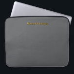 Personalise With Name Grey   Orange Laptop Sleeve<br><div class="desc">Style: Neoprene Laptop Sleeve 15 inch Protect your laptop with a custom laptop sleeve. Made with 100% neoprene, these lightweight and water resistant sleeves look great with your photos, text, or designs. Great for travel or just day-to-day use, custom laptop sleeves come in three sizes to fit your device and...</div>