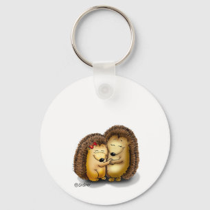 Personalise with name - Hugging Hedgehogs Key Ring
