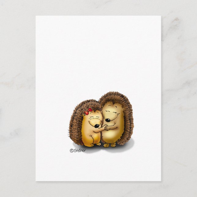 Personalise with name - Hugging Hedgehogs Postcard (Front)