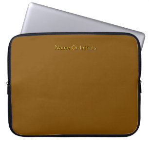 Personalise With Name Initials Brown      Laptop Sleeve