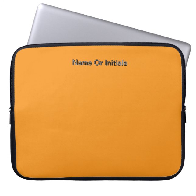 Personalise With Name Initials Orange      Laptop Sleeve (Front)