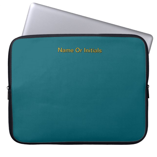 Personalise With Name Initials Teal     Laptop Sleeve (Front)