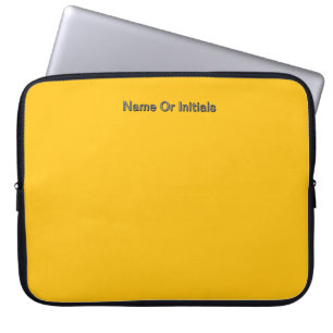 Personalise With Name Initials Yellow      Laptop Sleeve