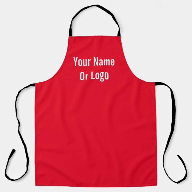 Personalise With Name Or Logo Bright Red  Apron (Front)
