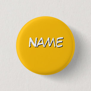 Personalise With Name Yellow 3 Cm Round Badge