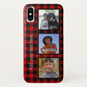 Personalise With Photos And Lumberjack Plaid iPhone X Case