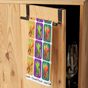Personalise With Text or Family Name Chilli Tea Towel
