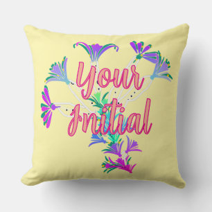 Personalise With Your Initial Floral Cushion