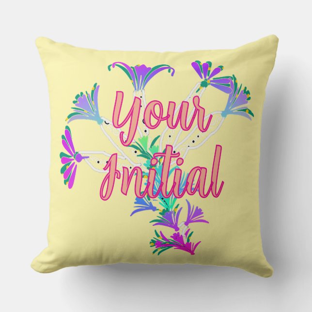 Personalise With Your Initial Floral Cushion (Front)