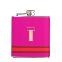 Personalise With Your Initial Pink + Red Stripe