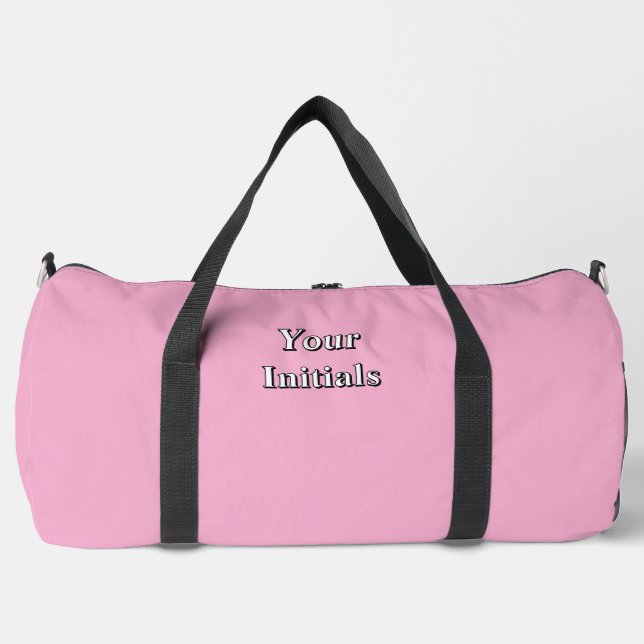 Personalise With Your Initials Pink   Duffle Bag (Front)
