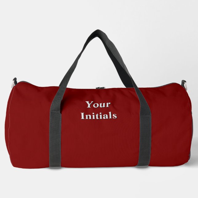 Personalise With Your Initials Red   Duffle Bag (Front)