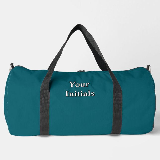 Personalise With Your Initials Teal   Duffle Bag (Front)