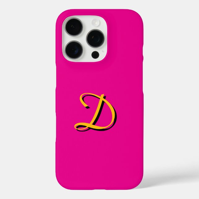 Personalise With Your Monogram Hot Pink  Case-Mate iPhone Case (Back)