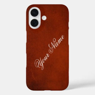 Personalise With Your Name Rustic Red  iPhone 16 Case