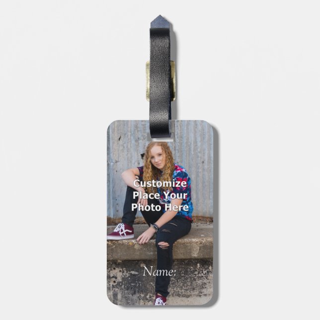 Personalise With Your Photo Luggage Tag (Back Vertical)