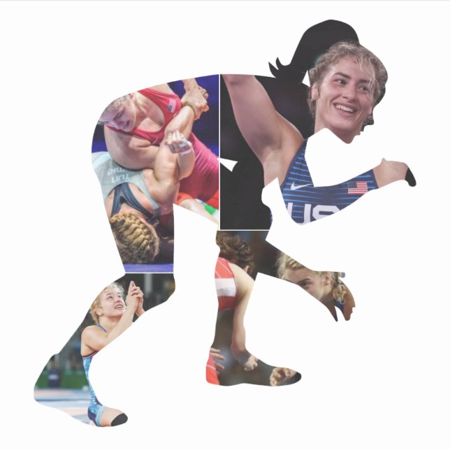 Personalise Woman Wrestling sticker (Front)