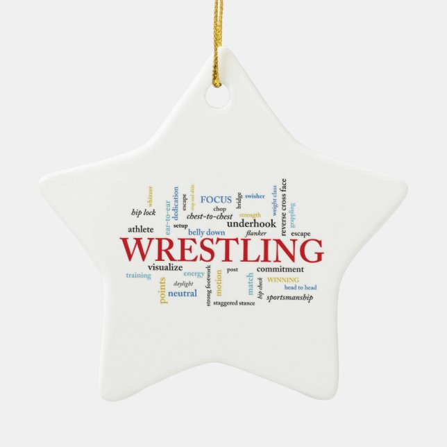 Personalise, Wrestling Coach Thank You in Words Ceramic Ornament (Front)