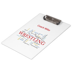 Personalise, Wrestling Coach Thank You in Words Clipboard