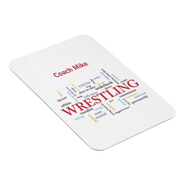 Personalise, Wrestling Coach Thank You in Words Magnet (Right Side)