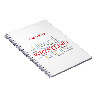 Personalise, Wrestling Coach Thank You in Words Notebook