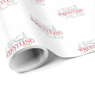 Personalise, Wrestling Coach Thank You in Words Wrapping Paper